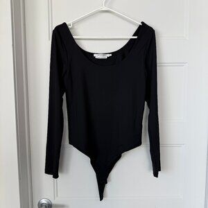 Simons Black Long Sleeve Bodysuit | Size L